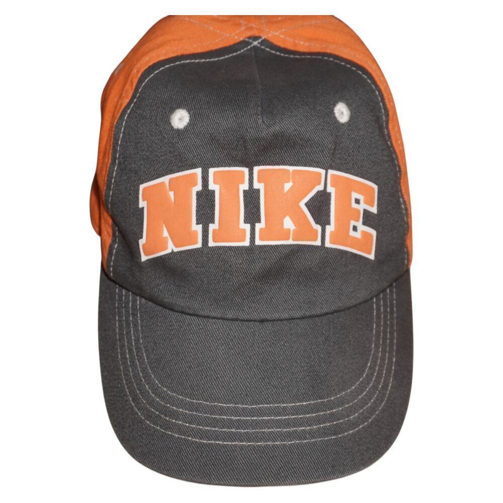 NIKE Kids Two-Tone Baseball Hat Cap Orange Grey Strapback Youth Adjustable - Picture 1 of 6